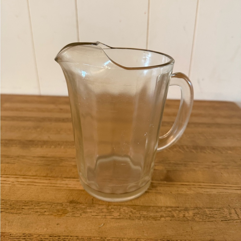 Vintage Clear Glass Mini Pitcher with Handle